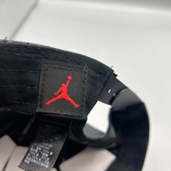 Air Jordan Hat Men Black Cement Elephant Metal Logo Jumpman Snap Back Cap